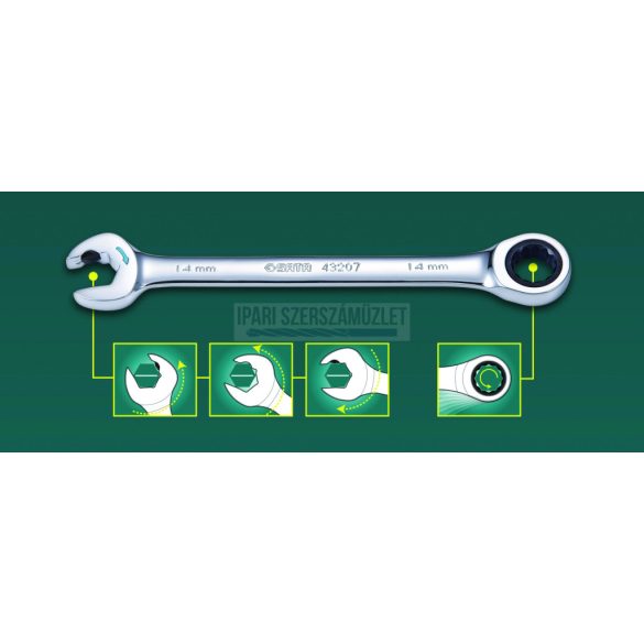 Dupla racsnis csillag-villáskulcs 13 mm Sata ST43609/089824