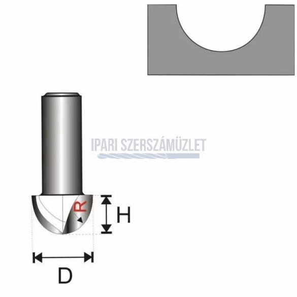 Felsőmarókés félköríves 3.97x6mm R2/8mm Dedra 07F061B