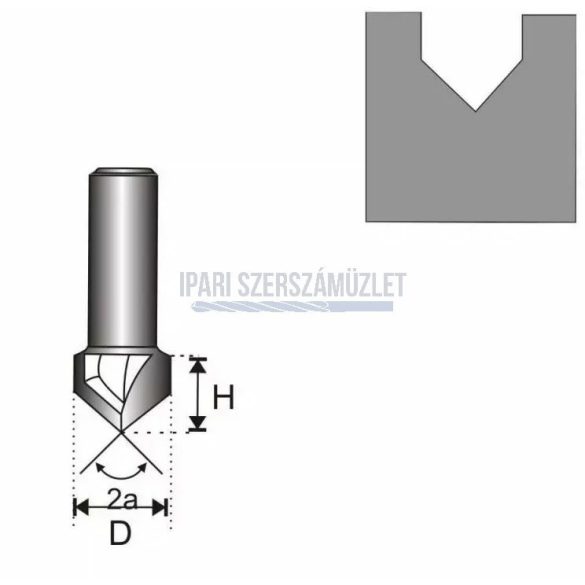 Felsőmarókés V-forma 8x8mm/8mm Dedra 07F052B
