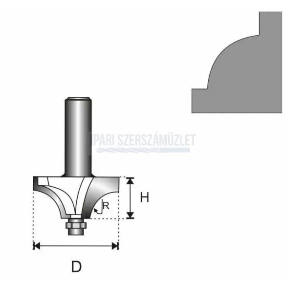 Felsőmarókés 19x6.5xR3.17mm/6mm Dedra 07F141A