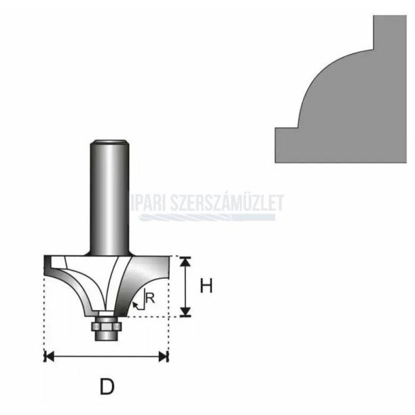 Felsőmarókés 34.9x15.5xR11.1mm/8mm HM Dedra 07F143B