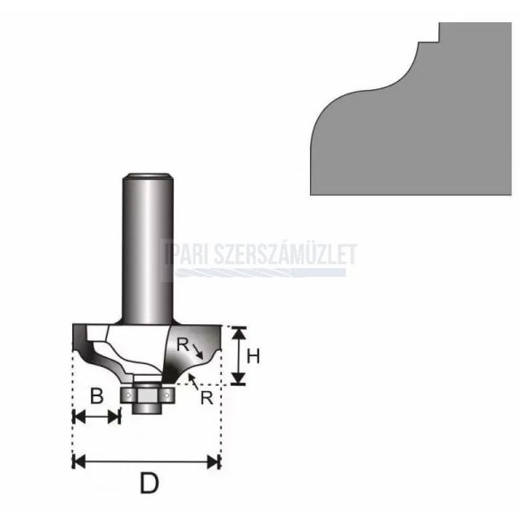Felsőmarókés 38.6x15.9xR5.6mm/12mm Dedra 07F152C
