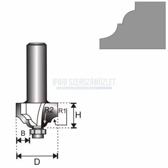 Felsőmarókés 39.3x15.9xR24.7mm/8mm Dedra 07F162B