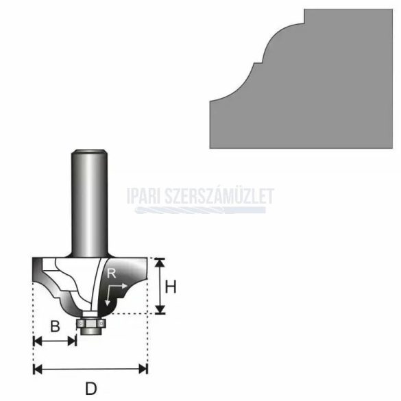 Felsőmarókés 34.9x15x12.9xR5.6mm/8mm HB Dedra 07F172B
