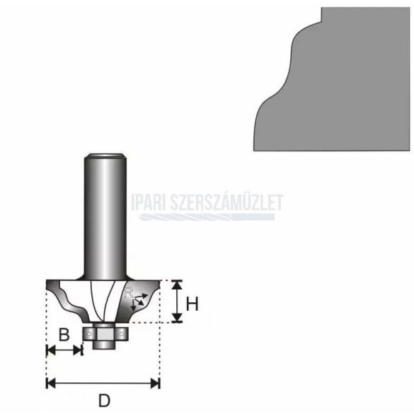 Felsőmarókés 28.8x15.9x7.92R3.96mm/8mm Dedra 07F201B