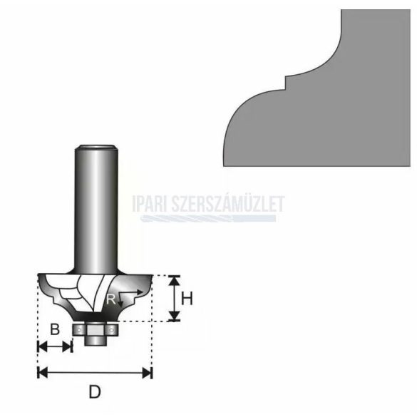 Felsőmarókés 38.4x17.5xR6.3mm/12mm Dedra 07F183C