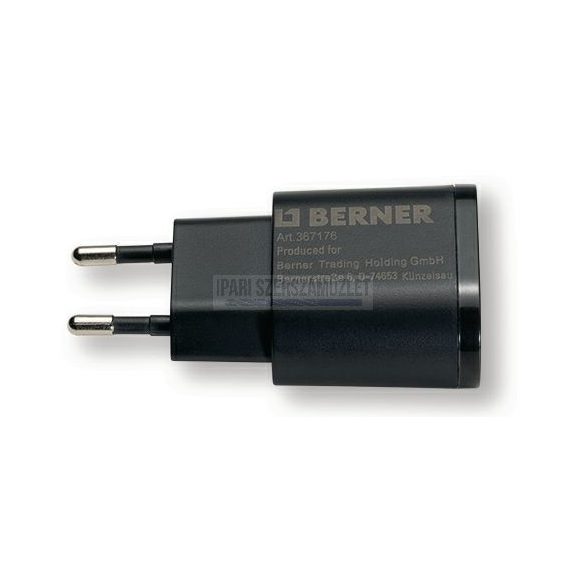 Töltő 230V/USB 5V-1A Berner 367176